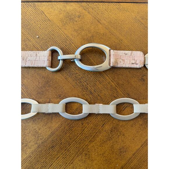 Stretchy Adjustable Silver / Cork Belt - Picture 4 of 5
